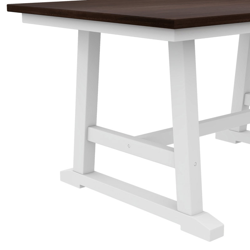 Ensemble de table de salle à manger en bois 6 pièces avec long banc et 4 chaises de salle à manger de style campagnard TopMAX