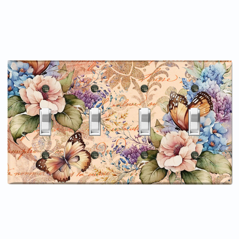 Copper Rust Patina Teal Print 4 - Gang Toggle Light Switch Standard Wall Plate
