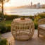 Tables de patio compactes, bois d'acacia rustique 16,15 po en osier pour balcon