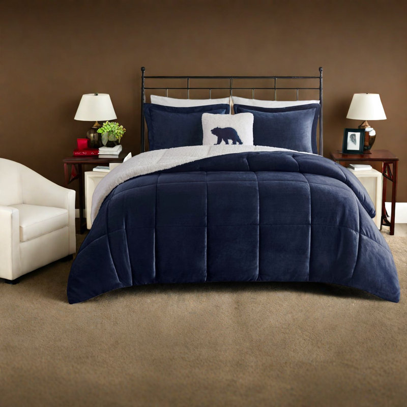 Cozy Plush To Sherpa Bedding Sets, Polyester Material, Rustic Style, Perfect For Home Comfort