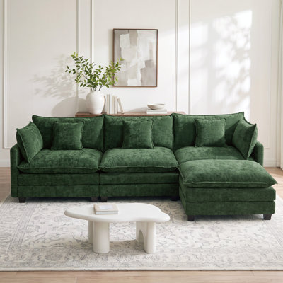 111" Oversized Cloud Chenille Upholstered Modular Sofa