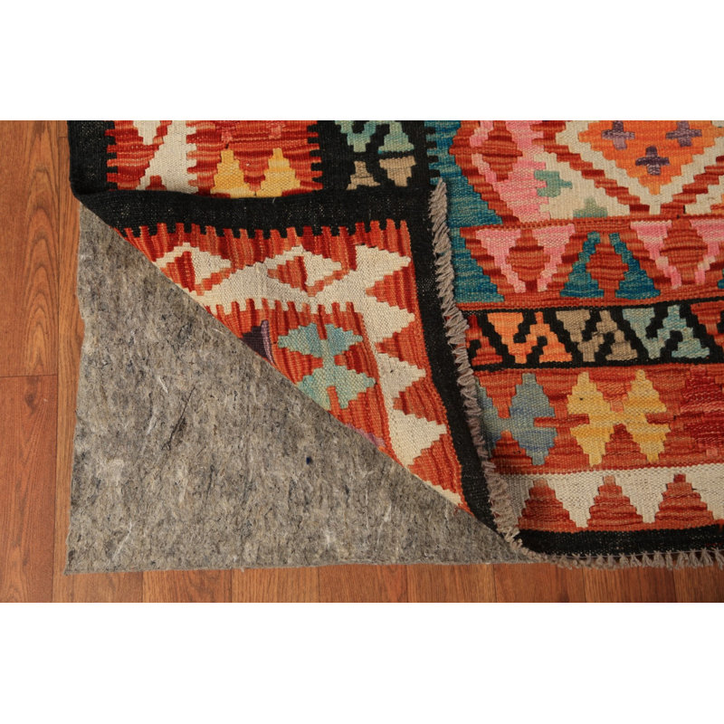 Tapis oriental kilim carré en laine à motif treillis complet 8 x 10