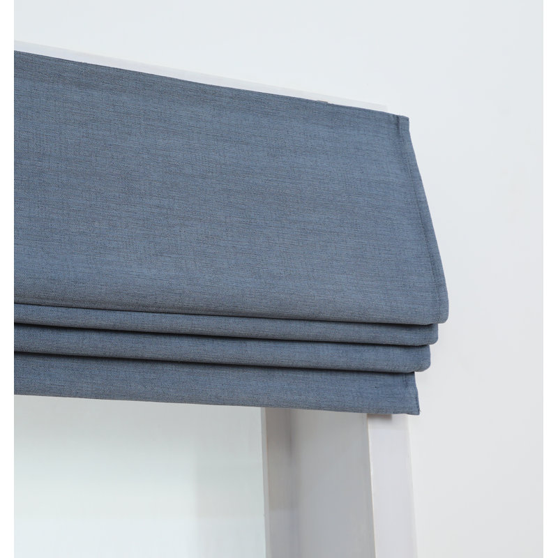 Store romain sans cordon en chenille occultant, Bleu ardoise, L 46 po x L 64 po
