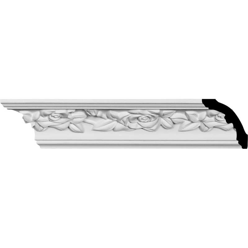 White Urethane Running Rose Crown Moulding 94 1/2"
