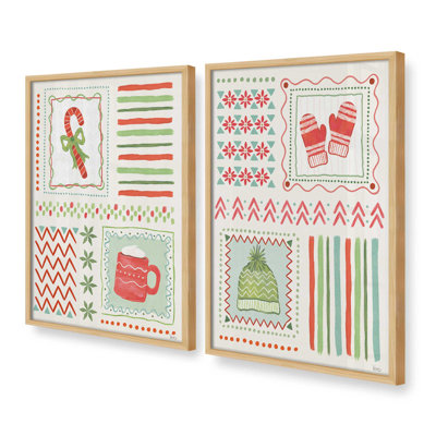 Cozy Winter Patchwork, ensemble de 2 reproductions d'art
