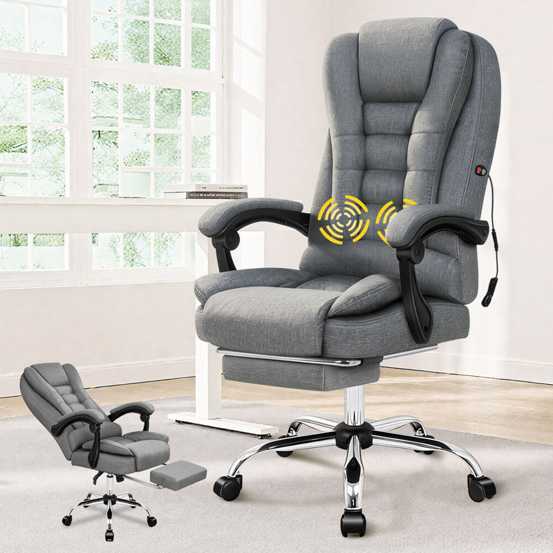 Office Chair, Gray, Fabric