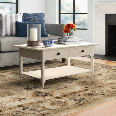 Banes Solid Wood 4 Legs Coffee Table with Storage