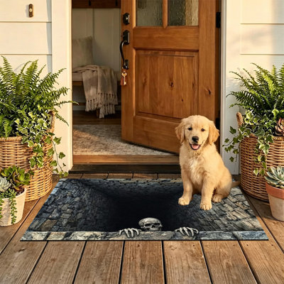  Tapis d'entrée antidérapant pour l'extérieur, 24 po x 36 po, entrée 3D en squelette