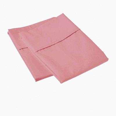 Luxury Rose Sateen Pillowcase Set - 800 Thread Count 100% Cotton Size Pillow Case with Stylish 4 Inch Hem - Hotel Quality Long Staple Combed Cotton Covers (Set of 2)