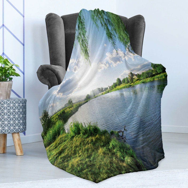 Hand Woven Throw Blanket, 70" W x 90" L