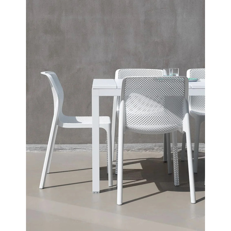 Rio Outdoor Dining Table, White, 29.92" H x 33.5" W x 82.68" L