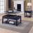 Black side table with a bottom shelf