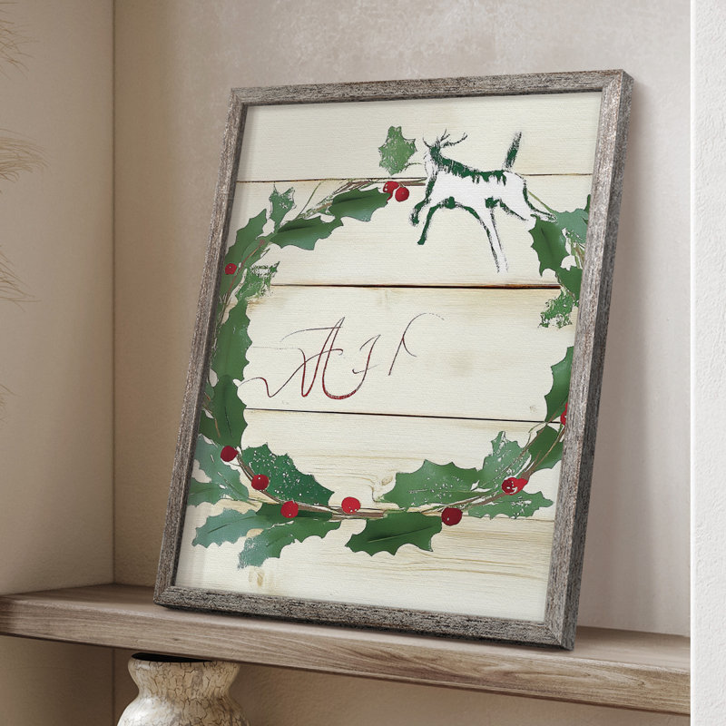 «Christmas Holiday», art encadré DCC-XXVI - bois massif XMA171434, H 15 po x l 12 po