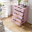 Pink Dresser, Modern 5 Drawer Dresser for Bedroom with Gold Handle and Large Drawer-1339662276