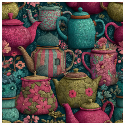 Teapots Wall Tapestry - Kitchenware Wall Decor
