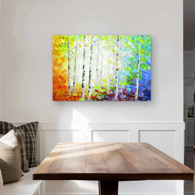 Colorful Forest - Green Bedroom Metal Print for Home Decor