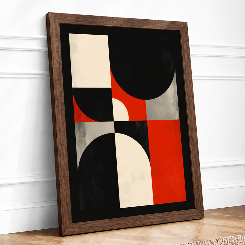 Dynamic Geometry Geometric - Framed Print, A4 - 29.7 x 21.0 cm, Walnut