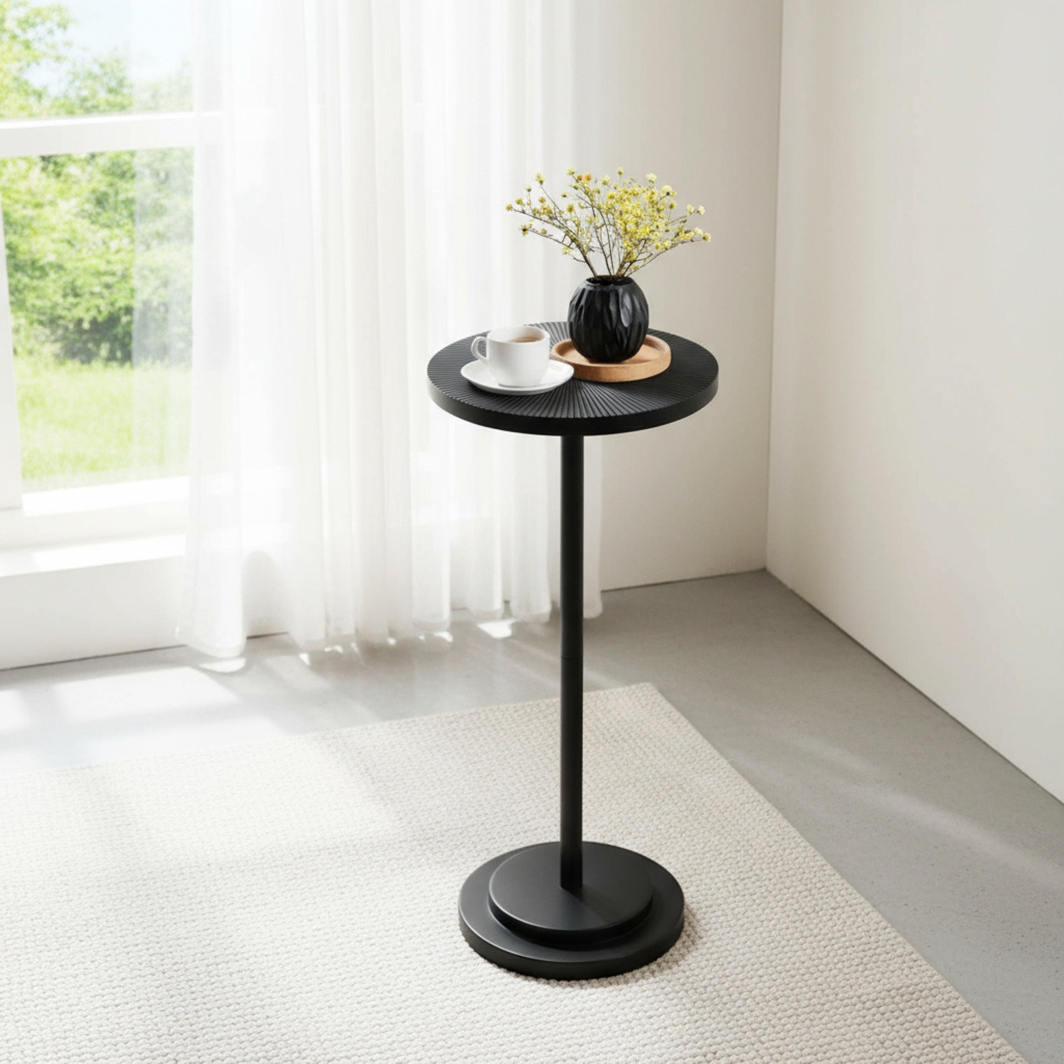 Practical Tabletop Latitude Run® Carved Tabletop Small Wine Table, Modern Style, Weighted ...