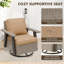 Ensemble 2 pièces de chaises pivotantes en osier avec coussins de 5 pouces et table d'appoint-1802235214