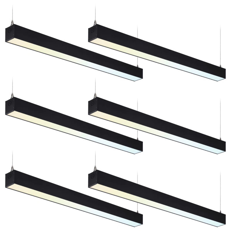 Luminaire linéaire à DEL 40W 4FT, luminaire suspendu 3CCT Dimmable, Noir
