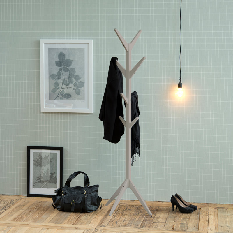Jahiem Freestanding 8 - Hook Coat Rack, Grey