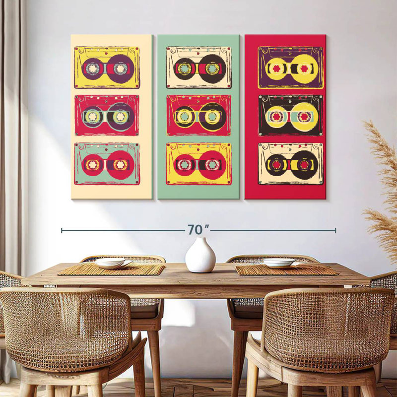 Abarca Retro Tapes, 42" H x 65" W