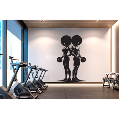 Décalcomanie murale Couple Afro Gym