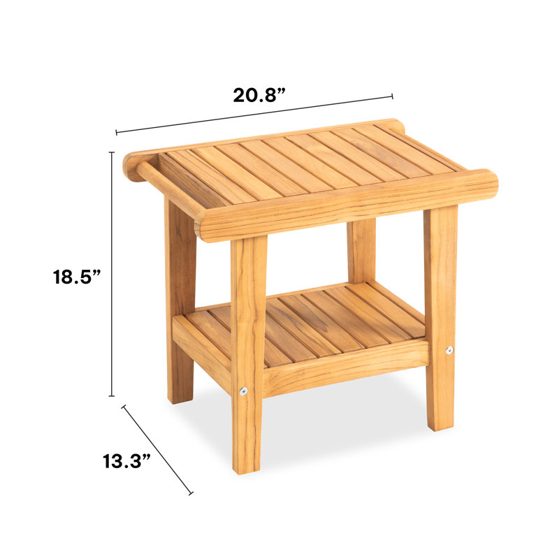 21" W Solid Teak Shower Bench