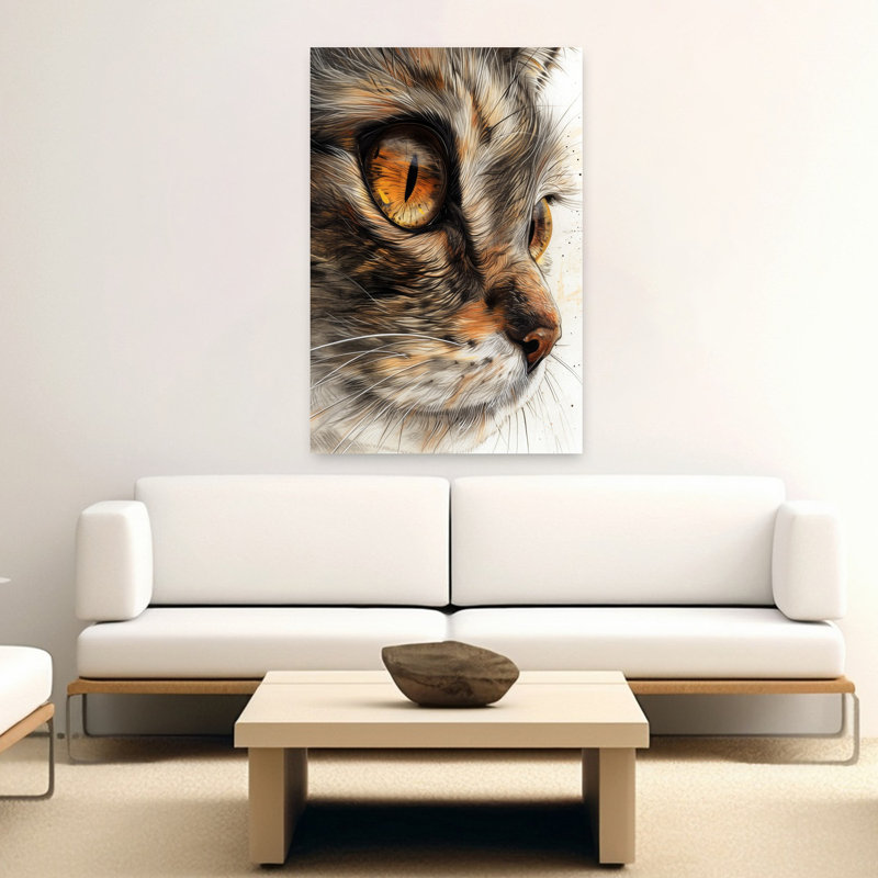 Art mural Intense Feline Gaze, H 60 po x l 40 po