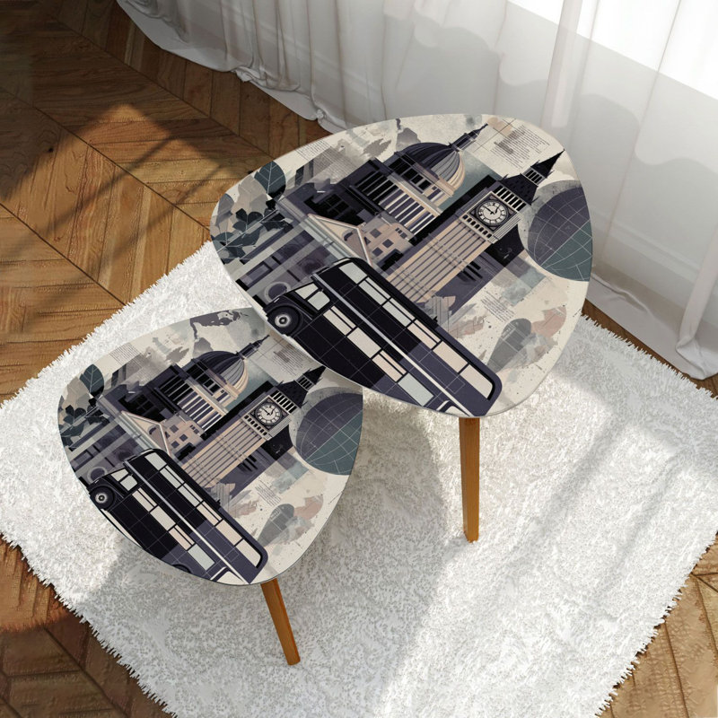 Ensemble de 2 tables basses gigognes Triangle