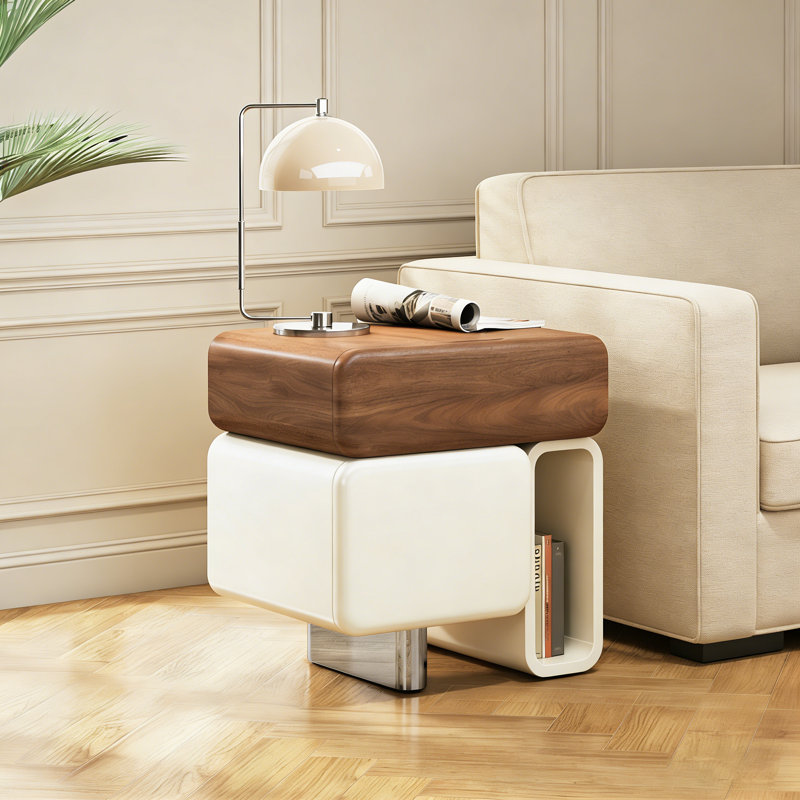 Modern Wood Nightstand With Drawer Bed Side Table, 1