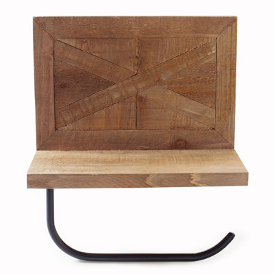 Autumn Alley Farmhouse Toilet Paper Holder w/ Shelf - Barn Wood Farmhouse Bathroom Decor