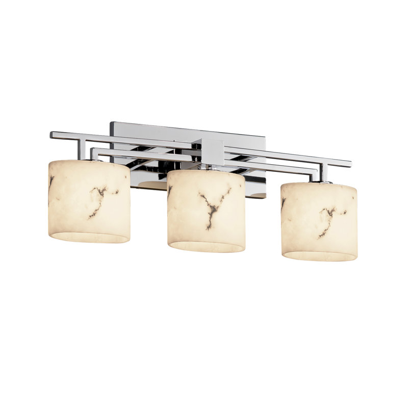 Éclairage pour meuble-lavabo 3 lumières Aleynah, Ovale, Chrome poli