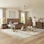 Ensemble de chambre à coucher 4 pièces à grain de bois moderne avec lit plateforme, commode à 5 tiroirs et table de chevet * 2, double, brun-132272590-132272593-132272594