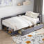 Lit plateforme simple tapissier avec rangement et tiroirs - aucun sommier nécessaire, robuste et durable