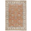 Hand Knotted Wool Area Rug in Rust And Ivory