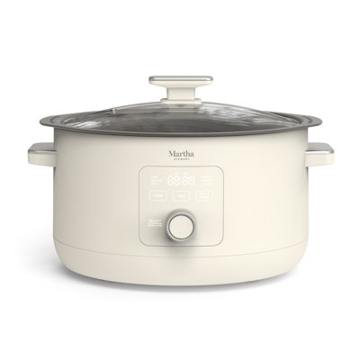 Martha Stewart 8 Quart Slow Cooker, Ceramic Nonstick, Linen