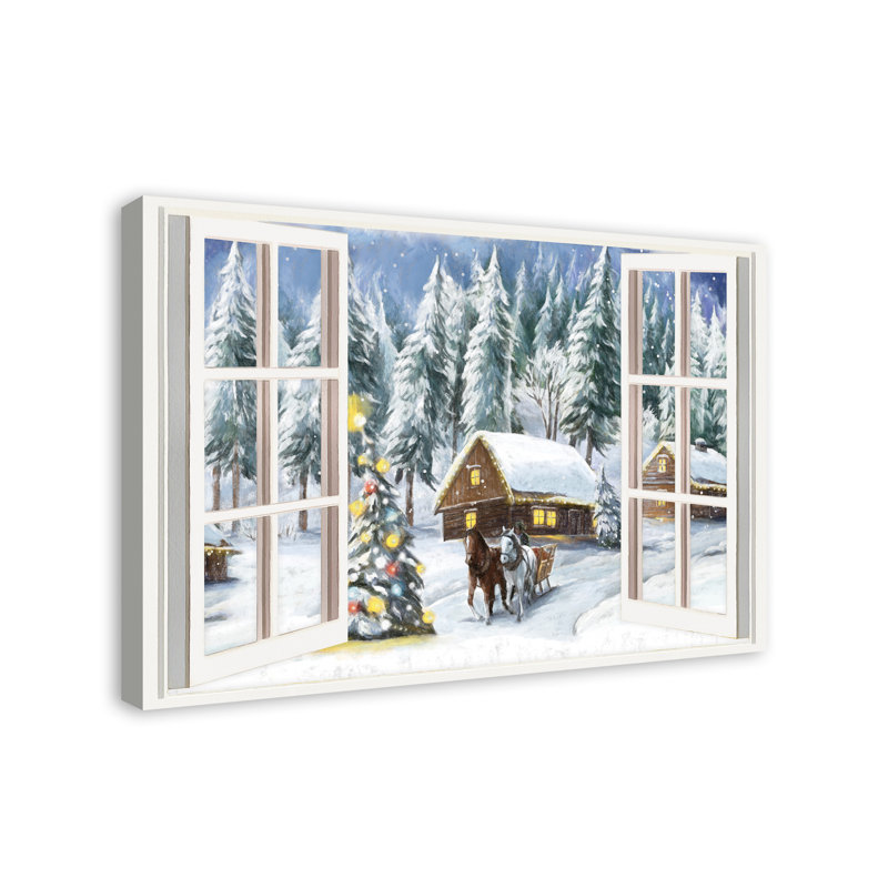 Art sur toile pour fenêtre christmas wonderland Bradyn, H 24 po x l 36 po x P 1,25 po