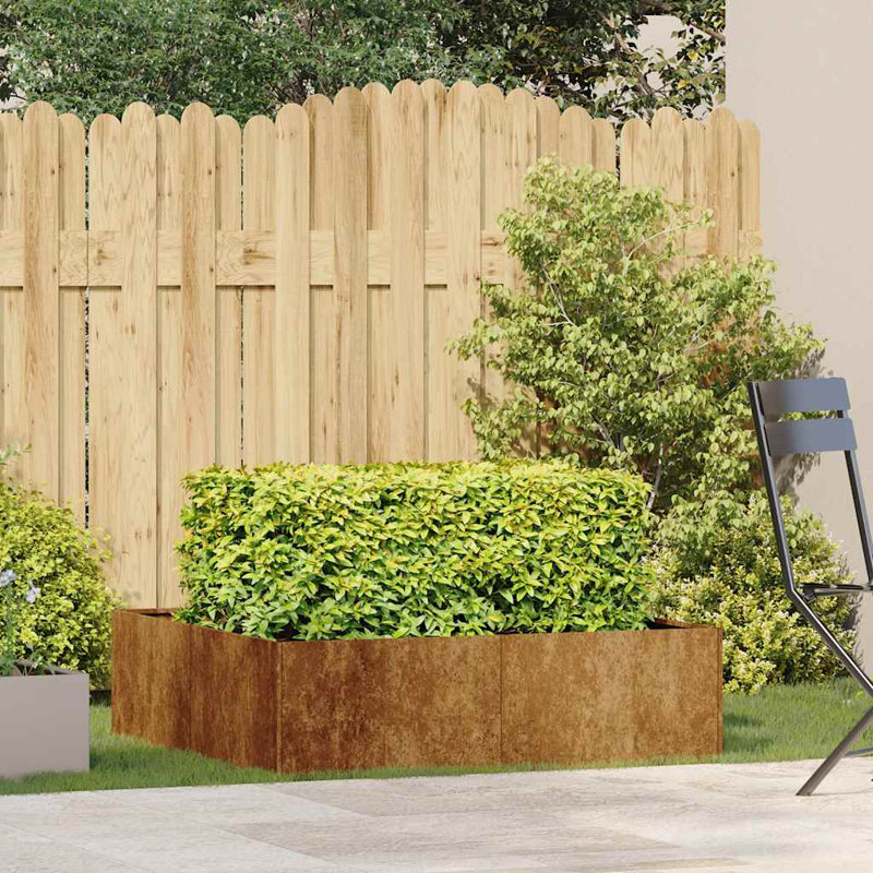 Planter 100X100x30 Cm Steel, Rusty
