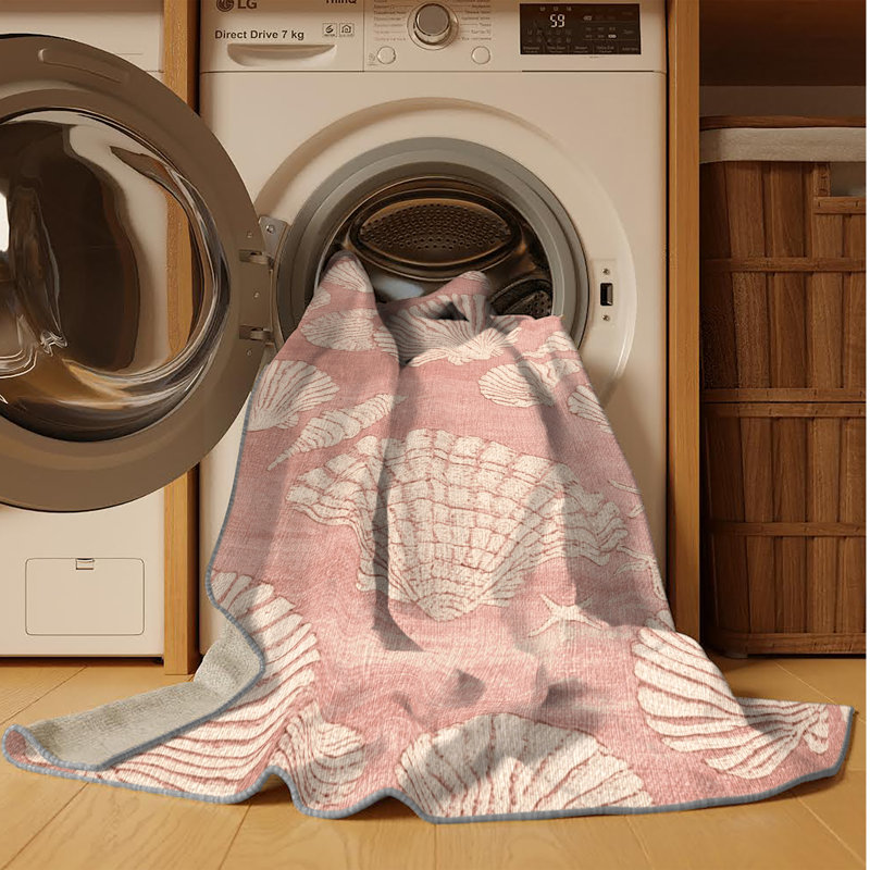  Tapis nautique lavable rose coquillage, Carré 3 pi