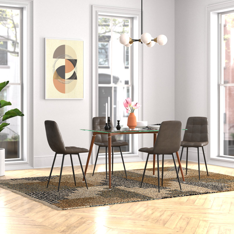 Ensemble repas pour 4 personnes Heeter, 5, Brun foncé