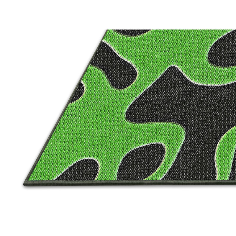 Vert abstrait Tapis décoratif, Rectangle 5 pi x 8 pi