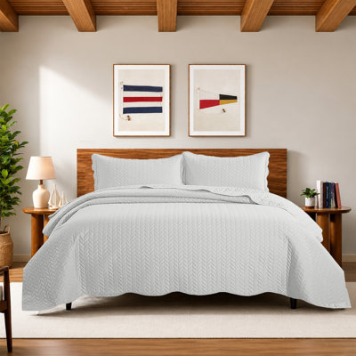 Moonlight's California King Embossed Microfiber Coverlet Set – Lightweight Oversized Beddings, 3-Piece With Matching Shams