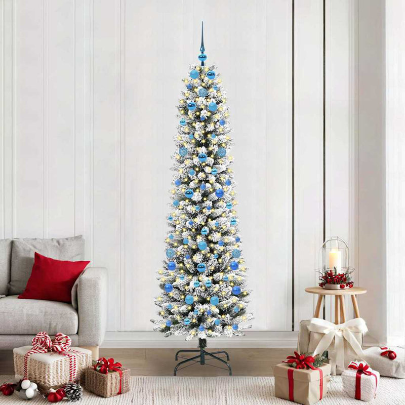 Artificial Christmas Tree with 300 LEDs, Blue, 6.89' H