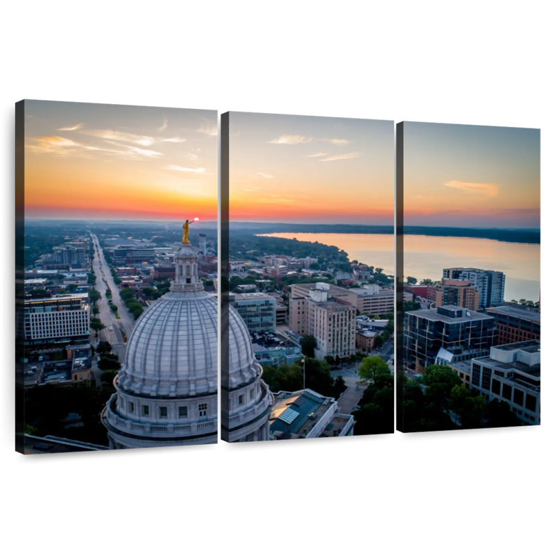 Paysage urbain de Sebbie, Wisconsin Capitol, H 24 po x l 38 po