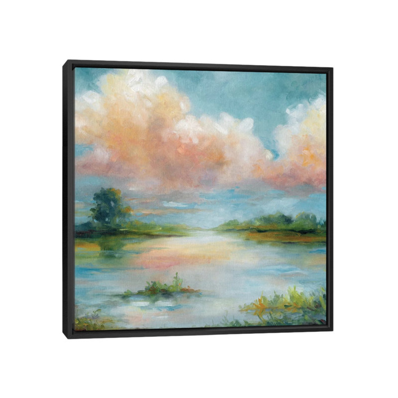 " Quiet Spring " by Carol Robinson, 18" H x 18" W x 1.5" D, Black Framed Canvas, No Mat