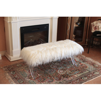 Vosburgh Faux Fur Upholstered Bench