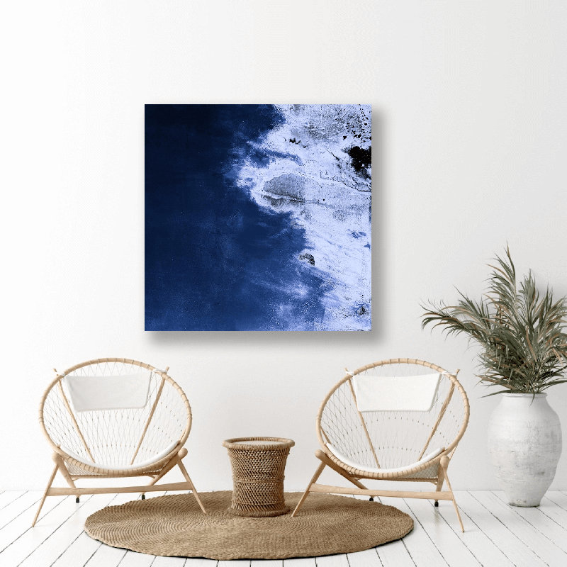 Aerial Contemporary Fine Art, 41.5" H x 41.5" W x 1.75" D, Black Framed Canvas
