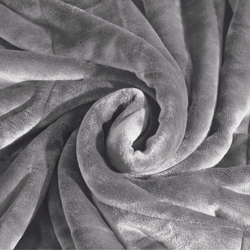Vellux PlushLux Filled Blanket, Full/Queen, Gray