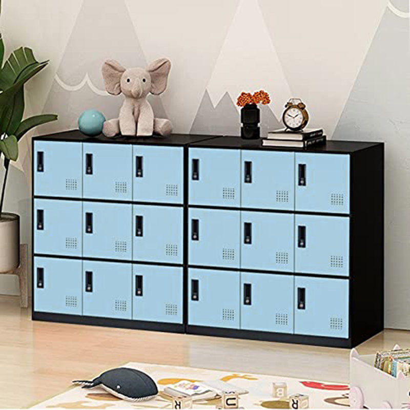Laurali 35.5'' Wide Storage Cabinet, Blue/Black